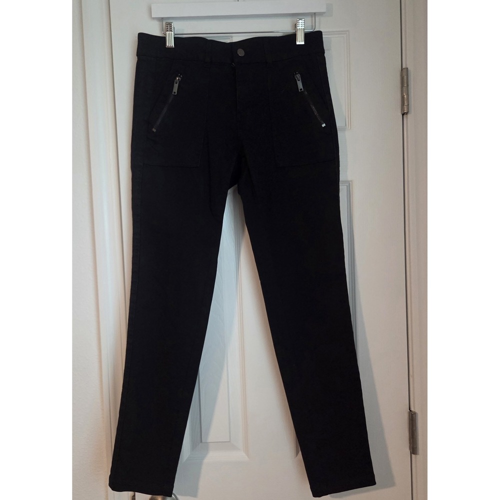 DKNY Jeans Skinny Utility Pants Black Utility Zip Pocket Stretch 8 Punk Goth